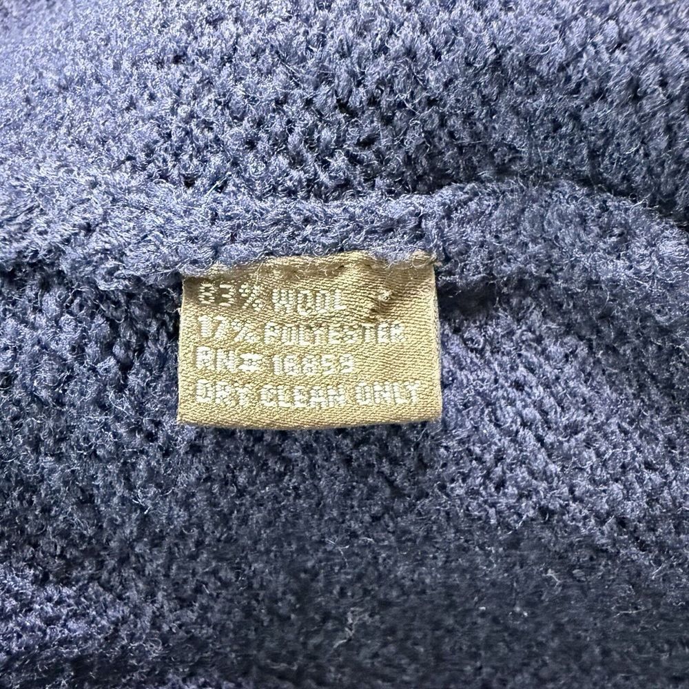 J McLaughlin Wool Sweater Men's Large V Neck Base‎ Layer Basic Navy Blue - Picture 5 of 6